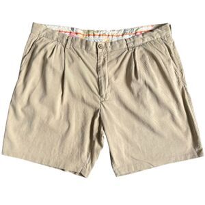 Tommy Bahama Big & Tall Silk Golf Shorts Khaki Tan Pleated Luxury Men’s 44R